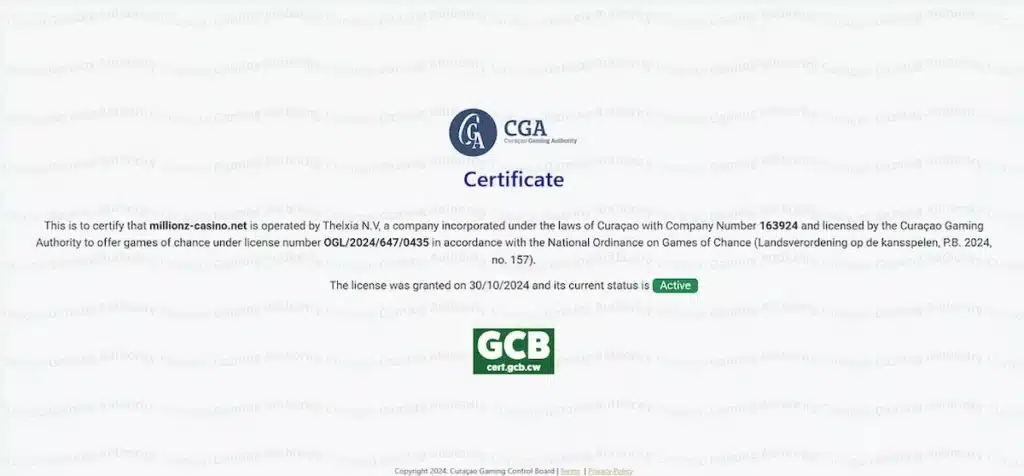 Licence de jeux casino en ligne