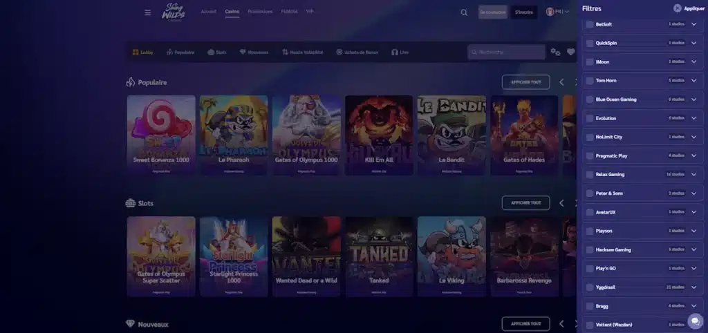 Fournisseur de jeux casino en ligne