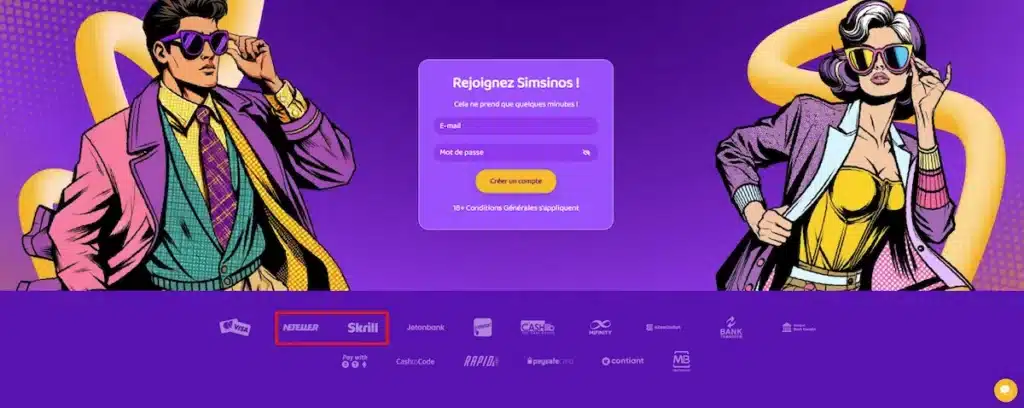 Casino en ligne dépôt Portefeuil éléctonique 20 €