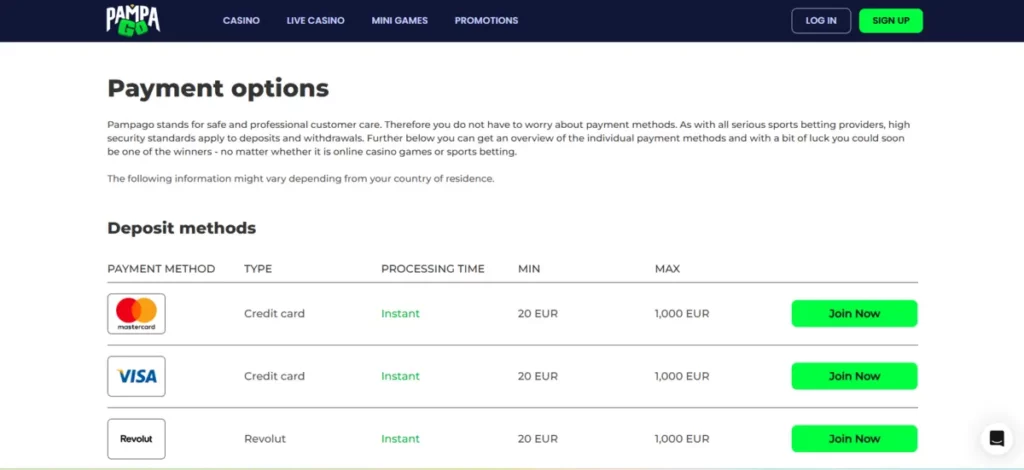 Visa bonus sans dépôt