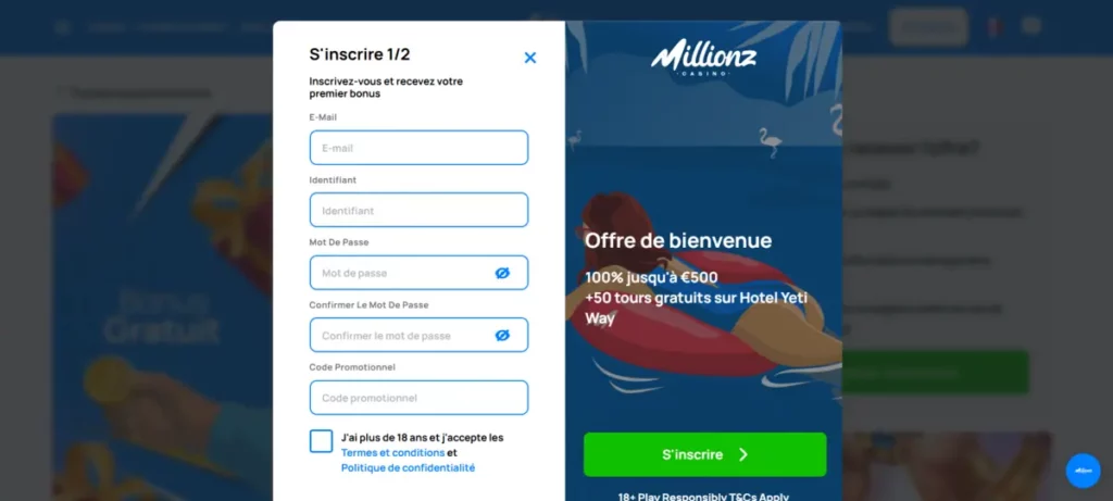 Remplir formulaire inscription