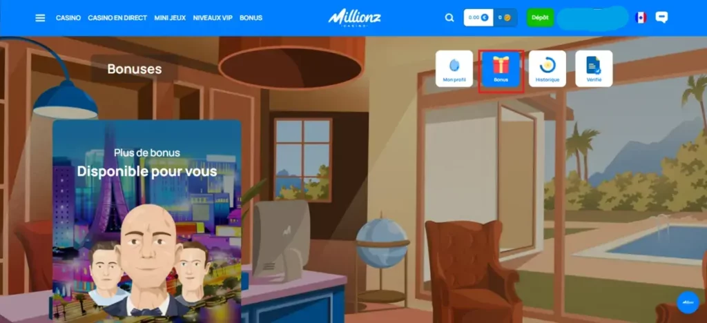 Demander bonus sans dépôt