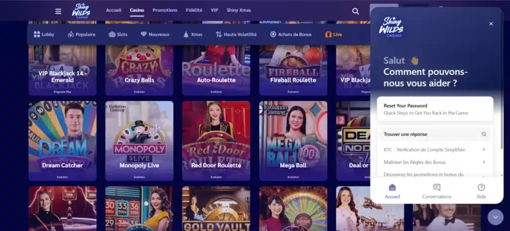 Assistance casino français